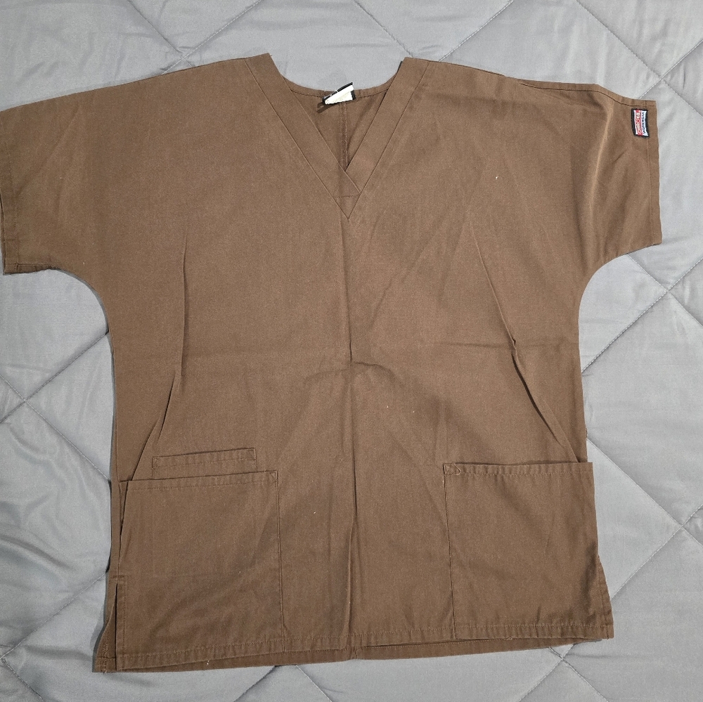 Cherokee Brown V-Neck Scrub Top
